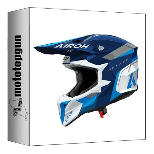 Casque Off-Road Airoh Wraaap Wrac18 Conquer Bleu Gloss moto cross taille M ai49a13919qbs