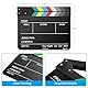 Temery Filmklappe, 30X25cm Regieklappe Synchronklappe Clapperboard mit 2 Pinsel, Leicht Abzuwischender Acryl-Clapper für Film TV-Serien Werbespots Studio und Andere Videoaufnahmen (Schwarz)