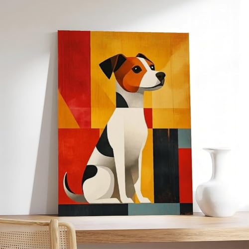 Art géométrique rétro animal de compagnie affiche toile chambre - 7