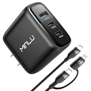 65W USB C Charger Block,GaN 3-Port Compact Fast PPS Type C Wall Charger wit...