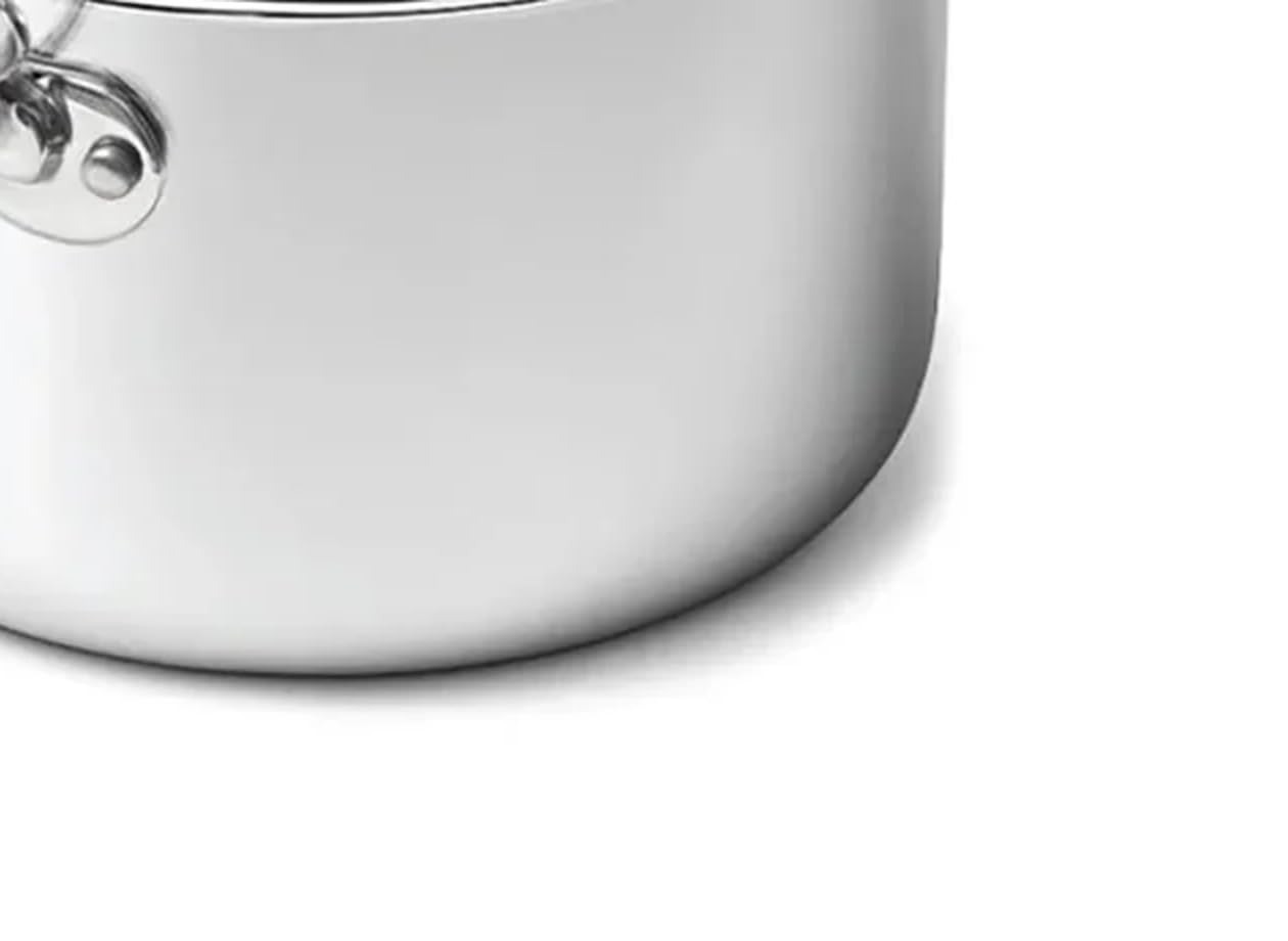 Pentole Agnelli 1907 Non-Stick Alu-Inox – Casseruola Alta antiaderente in alluminio/acciaio 3-strati con manici inox, per induzione - 16 cm