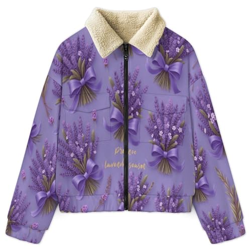 Veste polaire femme bouquet de lavande contre le froid hivernal