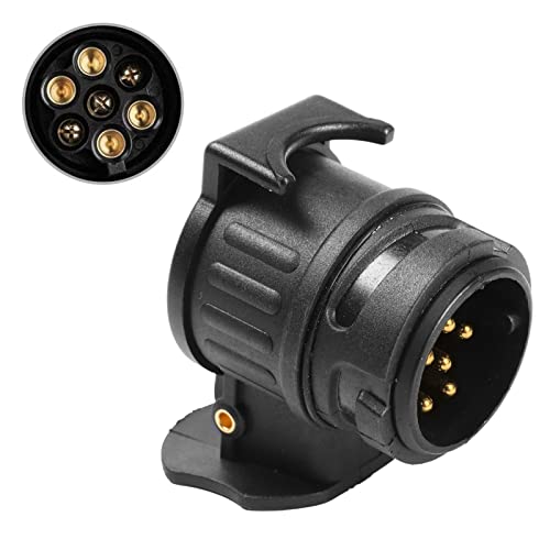 Hawkeye - Convertidor de Adaptador de Remolque de 13 a 7 Pines, Adaptador eléctrico de 13 Pines a 7 Pines, Enchufe de Coche de 13 Pines a convertidor de Adaptador de Enchufe de Remolque de 7pines Cover