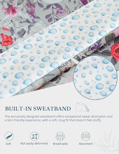 Image of Scrub Caps for Women with Buttons, Classic Surgical Caps | Double-Sided Printed, Adjustable,Long Hours, Sweatbands, Fabric Help Reduce Static Buildup
