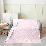 Rosa Leopard Animal Print Gepard Tagesdecke Sofaüberwurf Flauschige Warme Couchdecke Für Wohnzimmer Sofa Büro 100x125cm