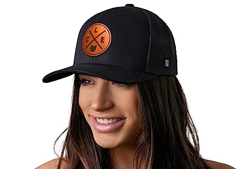 Image of HAKA State City Trucker Hat for Men & Women, Adjustable Baseball Hat, Mesh Snapback, Sturdy Outdoor Black Golf Hat