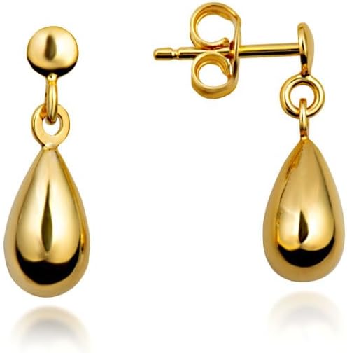 14K Yellow or White Gold Polished Tear Drop Pear Stud Earrings for Women Girls - Choice of Metal