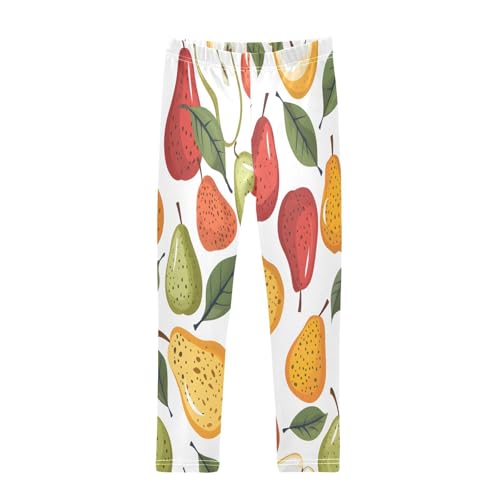Bolaz Toddler Girls Leggings Printed Yoga Pants Leggings Colorful Tropical Fruit Nashi Pear for Kids