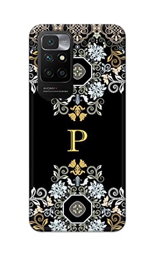 Image of Printed Hard Back Cover Case for Mi Redmi 10 Prime Back Cover (Alphabet P) -1803