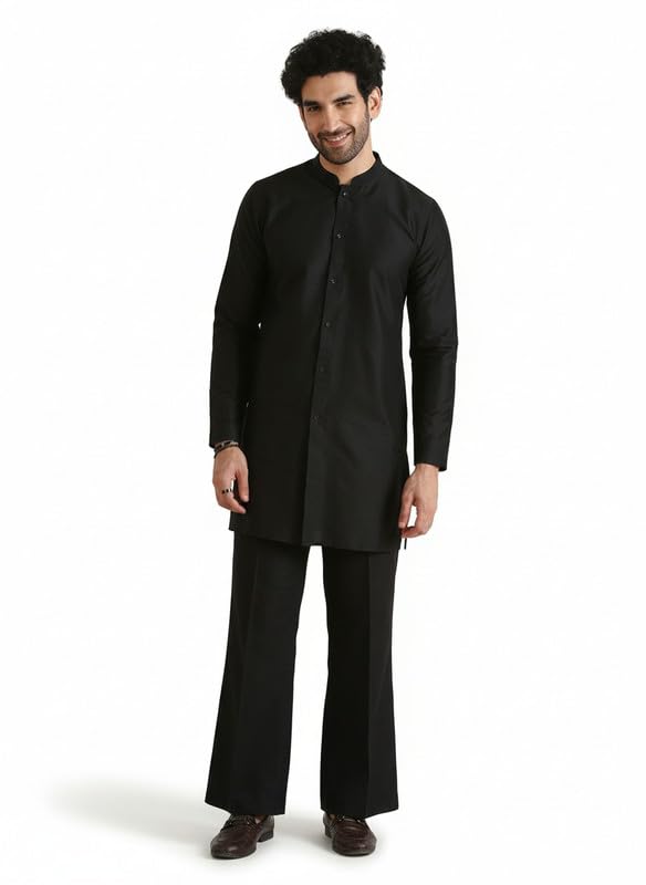 Costume traditionnel homme noir KISAH pour mariage et tenue festive