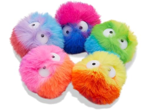 Image of Crocs Unisex's Jibbitz Shoe Sensory and Fidget Toy Multi Pack, Charms for Girls and Boys, Fuzzy Puff Characters, 5 Pack