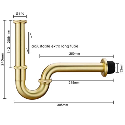 Extensión de latón para lavabo 18 Imagen adicional