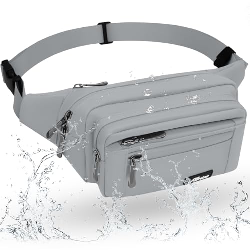 REETEE Marsupio Donna Uomo Impermeabile Marsupio Sportivo con 5 Tasche, Marsupio Lavoro Grande,...