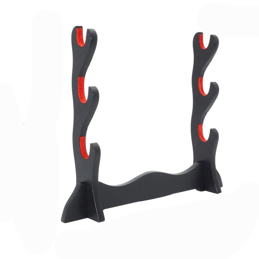 GOONSDS Samurai Sword Katana Holder Stand Bracket Rack Display Black 3 Tier