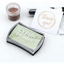 CYFUN DESIGN Clear Embossing Ink Pad for Stamping & Scrapbooking - Slow-Drying Crisp Ink, Raised Durable Surface for All Stamp Sizes | Long-Lasting Inkpads for Rubber Stamps Arts & Crafts Supplies