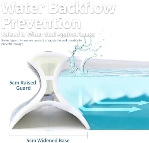 Suction Cup Shower Threshold Water Dam, Silicone Water Stopper Barrier - 2