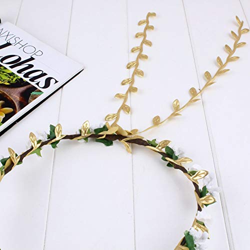 Tosnail 2 Rolls Total 65.6 Yards Double Sides Gold Leaf Ribbon Roll, Decorative Ribbon Trim For Wreath Making, Gift Wrapping, Art Craft Projects, Wedding Party Decoration #TOP6