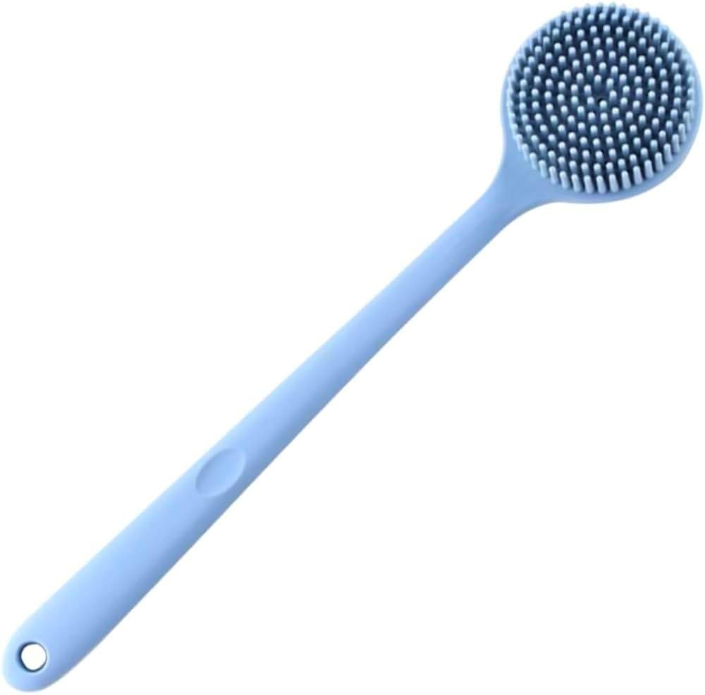 SPITEN Silicone Back Scrubber, Long Handle Soft Bristles Bath Brush with Massage Beads, Body Shower Washing Brush Wet or Dry Cleaning Spa Brushing for Men and Women (Blue Pack of 1)-picture-31