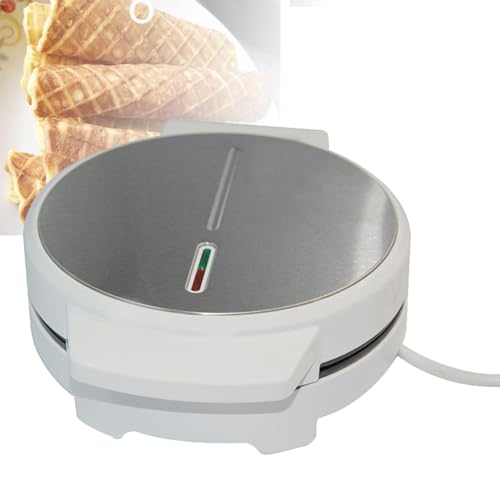 FURLOU Machine à gaufres 1000 W, gaufrier Rond Commercial, Machine à Cornet de crème glacée, Rouleaux d'œufs, revêtement antiadhésif, Chauffage Double Face, pour la Maison, la Cuisine, la bre