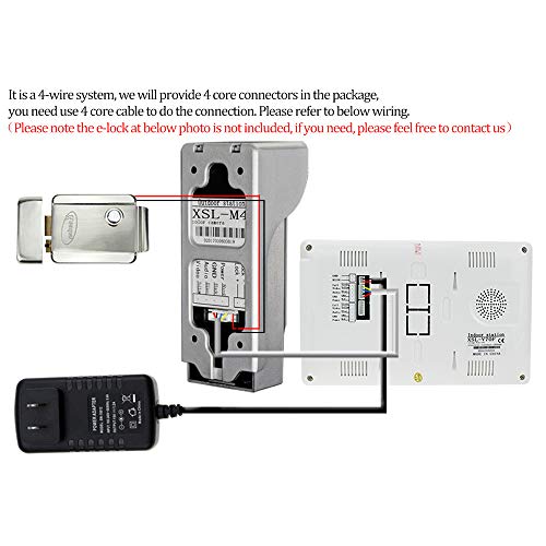 uoweky 7 '' TFT LCD con Cable Video Metal Intercom Timbre de la Puerta Sistema de Teléfono para el Hogar 700TVL IR Cámara Exterior Monitor de Interior 100 Metros (1 Camera 1 Monitor)