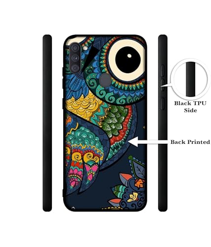 Image of Owl Illustration Design Premium 2D Printed Metal Back Case Cover for Samsung Galaxy A11 4G / M11 4G