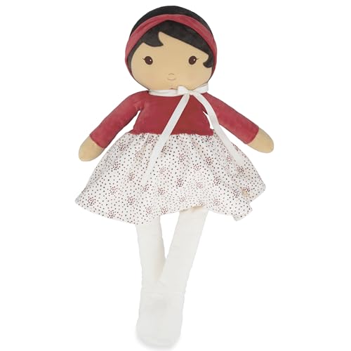 Poupée en tissu Kaloo de 80 cm Emilie en micro-velours rouge doudou géant