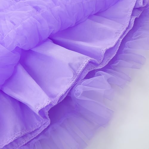 Image of GSVIBK Baby Girls Tutu Dress Sleeveless Toddler Cotton Tulle Skirt Princess Party Prom Dresses