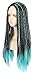 Yuehong Green Long Braided Adult Box Braid Wig Synthetic Braided Wigs For Women