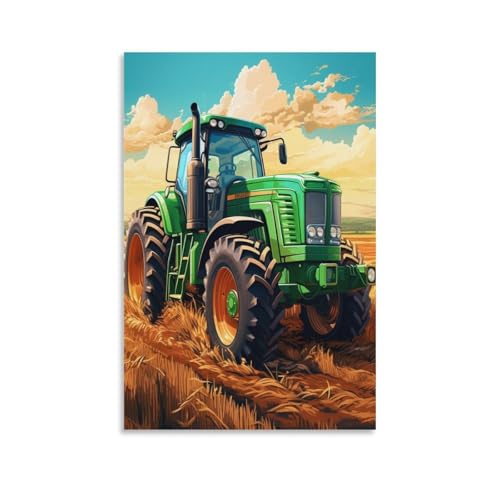 Décoration murale tracteur affiche sur toile moderne 50x75cm pour couloir