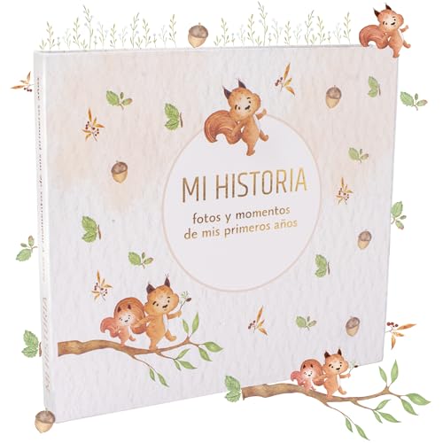 Olesea Álbum Fotos Bebé – Libro Bebé desde el Nacimiento hasta los 5 Años | +50 Páginas y Pegatinas | Regalos Bebés Recién Nacidos Originales | Álbum de Fotos para Pegar y Escribir |