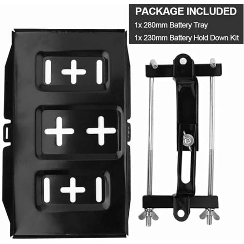 Greluma Accuhouderset - 23 cm bout met 28 cm accuhouder, corrosiebestendige stalen accuhouder, verstelbare beugelklem voor auto, boot, marine - Afbeelding 6