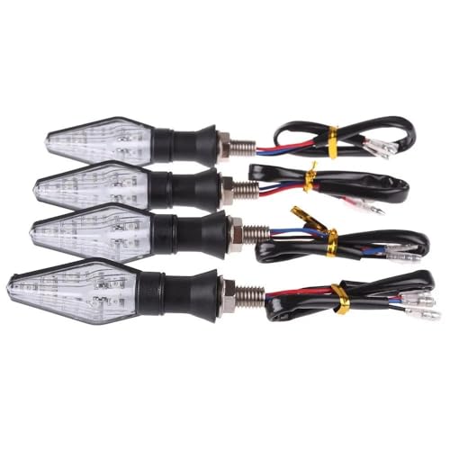 Clignotants LED moto universels haute luminosite avec feu stop arriere integre pour la nuit