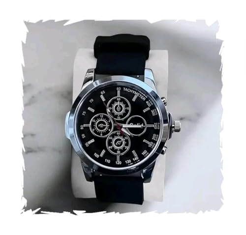 Image of Stylish Black Dial Silicone Strap Wrist Watch for Men & Women - Durable, Trendy, Comfortable, Unisex Fashion Watch