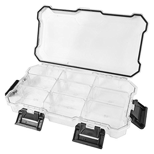 Husky 12 in. 9-Compartment Waterproof Heavy-Duty Storage Bin Small Parts Organizer