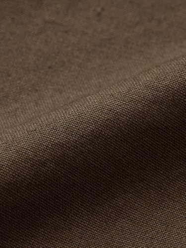 Image of The Souled Store Cotton Linen Utility: Mocha Men and Boys Long Sleeve Collared Neck Button Front Solid Cotton Linen Blend Oversized Shirts
