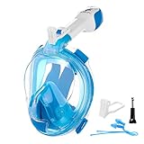 VILISUN Tauchmaske Vollgesichtsmaske, Müheloses Atmen Taucherbrille, Faltbare Schnorchelmaske Anti-Fog und Anti-Leck-Technologie für Kinder mit 180 Grad Sichtfeld und Kamerahaltung