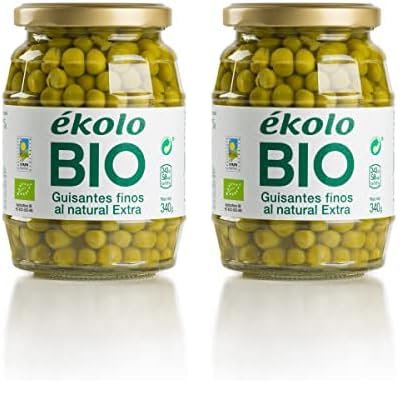 Ekolo Guisantes Naturales Bio, 6 Tarros,340g 2040g (Paquete de 2)