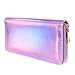 SHERCHPRY 1pc Zipper Leather Wallets Pu Holder Phone Card Clutch Female Girls Coin Cell Women Portfel Money Shining Iridescent Violet Pocket Sequins Sparking for Long Purses Bag Pouch Slim