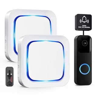 Wireless Doorbell Chime - Compatible with Blink Video Doorbell (2023 release) and Blink Video Doorbell (newest model), 58 Melodies & 5 Volume Levels (1 Video Doorbell Extender 2 Receivers）