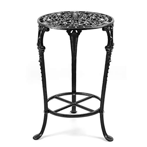 MDLUU Plant Stand 18.8 Inches Tall, Cast Iron Potted Plant Stand, 2-Tier Metal Planter Stand, Flower Pot Stand for Living Room, Bedroom, Kitchen Decor (Black) by MDLUU - Image 2
