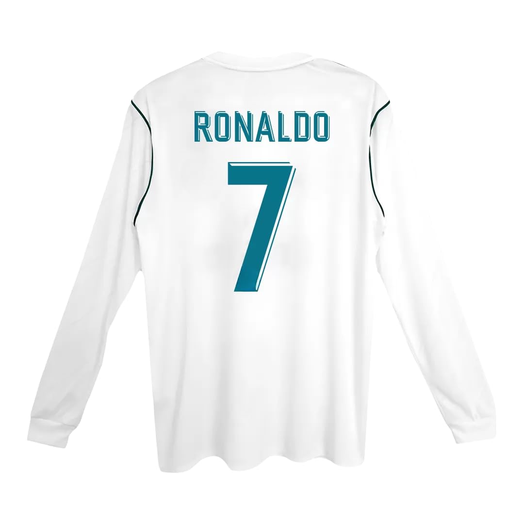 Ronaldo #7 Retro 17/18 Home Long Sleeve Soccer Jersey for Men Fan Version