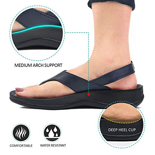 Aerosoft Tuck Comfortable Outdoor Slingback Sandals For Women Casual Summer (Us 8, Tuck Navy) #TOP3