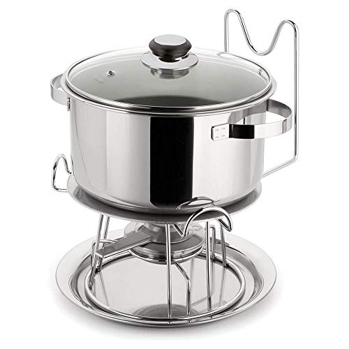 FORMA INOX Rechaud Redondo em Aço com Difusor e Tampa de Vidro 5L