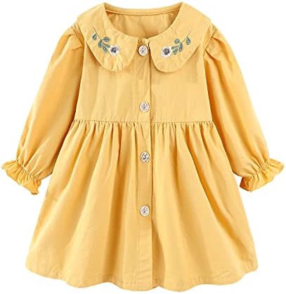 Amazon Lsmudkingdom 襟付き ワンピース キッズ 長袖 花柄刺繍 前開き 綿100 女の子 ワンピース チュニック 通販