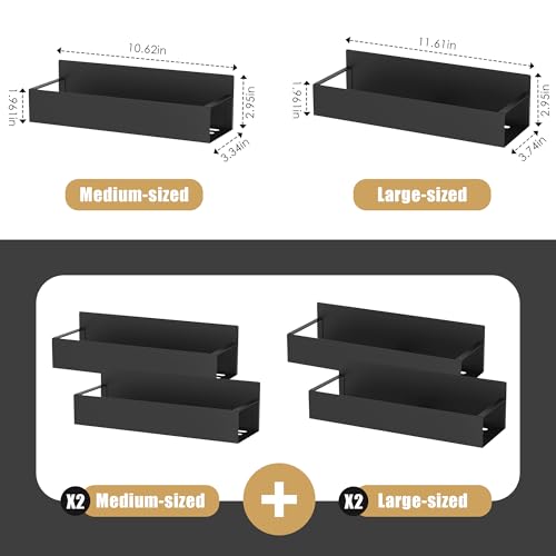image for Cosy Family 4-Pack Strong Magnetic Metal Spice Rack Organizer for Refr