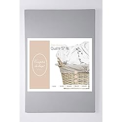 Sabanas Largo Especial 210 Comptoir du Linge – Sábana Bajera (algodón, Color Gris Perle 210 x 90 cm