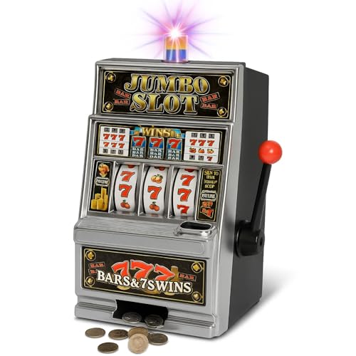 Liberty Imports Lucky Sevens Jumbo Slot Machine Casino Toy Piggy Bank Replica with Flashing Lights and Jackpot Sounds