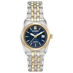 Silver/Gold Tone Bracelet & Blue Dial