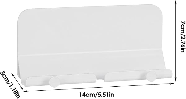 Générique Wall Mount Phone Holder - Cell Phone Stand Shelf Rack with Non-Slip Design for Storage and Organization in Living Room Bathroom, Kitchen Cabinet Shower, Garage, Home Use - 2
