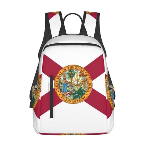 Sac à dos imprimé drapeau de la Floride noir léger One Size de voyage et travail